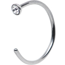 Load image into Gallery viewer, 20G 3/8 Clear Gem Stainless Steel Nose Hoop
