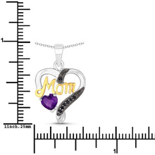 将图片加载到图库查看器，0.48 Carat Genuine Amethyst and Black Spinel .925 Sterling Silver Pendant
