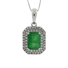 Load image into Gallery viewer, 1.08ct Emerald Diamond Fashion Pendants 14KT White Gold
