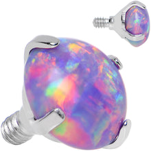 Load image into Gallery viewer, 14G 5mm Faux Purple Prong Set Opal Titanium Dermal Top
