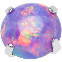 Load image into Gallery viewer, 14G 5mm Faux Purple Prong Set Opal Titanium Dermal Top

