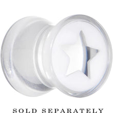 Load image into Gallery viewer, Clear White Acrylic Wish on a Star Saddle Plug 2G to 20mm
