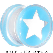 Load image into Gallery viewer, Clear Light Blue Acrylic Wish on a Star Saddle Plug 2G to 20mm
