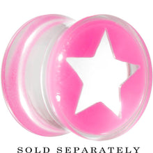 Load image into Gallery viewer, Clear Pink Acrylic Wish on a Star Saddle Plug 2G to 20mm
