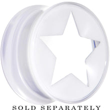 Load image into Gallery viewer, Clear White Acrylic Wish on a Star Saddle Plug 2G to 20mm
