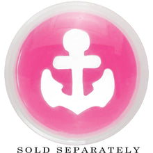 将图片加载到图库查看器，Clear Pink Acrylic Set Sail Nautical Anchor Saddle Plug Available in Sizes 6mm to 20mm
