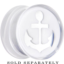 Load image into Gallery viewer, 9/16 Clear White Acrylic Set Sail Nautical Anchor Saddle Plug
