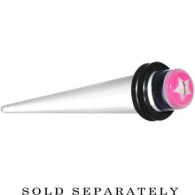 Load image into Gallery viewer, 0G Clear Pink Acrylic Wish on a Star Taper
