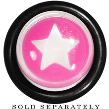 Load image into Gallery viewer, 00G Clear Pink Acrylic Wish on a Star Taper
