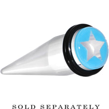 Load image into Gallery viewer, 9/16 Clear Light Blue Acrylic Wish on a Star Taper
