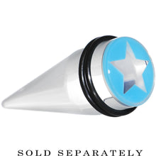 Load image into Gallery viewer, 18mm Clear Light Blue Acrylic Wish on a Star Taper
