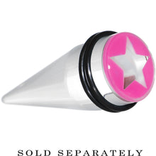 Load image into Gallery viewer, 18mm Clear Pink Acrylic Wish on a Star Taper
