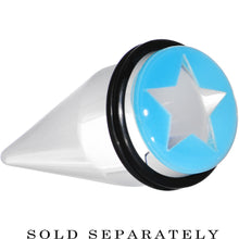 Load image into Gallery viewer, 20mm Clear Light Blue Acrylic Wish on a Star Taper
