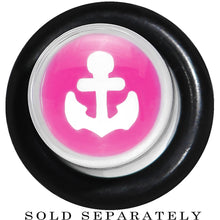 Load image into Gallery viewer, 0G Clear Pink Acrylic Set Sail Nautical Anchor Taper
