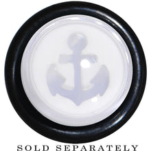 Load image into Gallery viewer, 00G Clear White Acrylic Set Sail Nautical Anchor Taper
