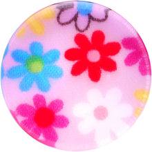 将图片加载到图库查看器，22mm Acrylic Pink Multicolored Flower Power Saddle Plug
