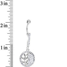 将图片加载到图库查看器，Clear Gem Tranquility Palm Yin Yang Dangle Belly Ring
