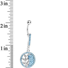 将图片加载到图库查看器，Aqua Gem Tranquility Palm Yin Yang Dangle Belly Ring
