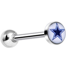 Load image into Gallery viewer, Officially Licensed NFL Dallas Cowboys Barbell Tongue Ring
