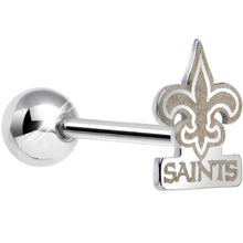 Load image into Gallery viewer, Officially Licensed NFL Cut Out New Orleans Saints Barbell Tongue Ring
