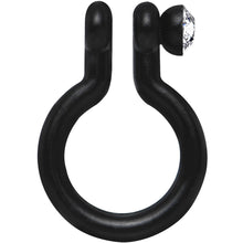 Load image into Gallery viewer, Clear Gem Black Bioplast Clip On Non-Pierced Fake Nose Ring Hoop
