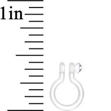 Load image into Gallery viewer, Clear Gem Clear Bioplast Clip On Non-Pierced Fake Nose Ring Hoop
