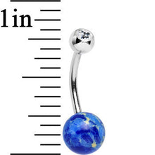 将图片加载到图库查看器，Clear Gem Blue Cerulean Cosmos Belly Ring
