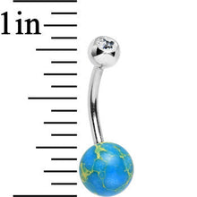 将图片加载到图库查看器，Clear Gem Terra Firma Planetary Aqua Stone Belly Ring
