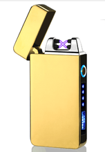 Load image into Gallery viewer, Lighter - Electric Lighter Modern Metal Windproof Double ARC Plasma Lighter USB Rechargeable with Battery Indicator
