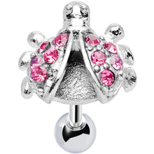 Load image into Gallery viewer, Pink Gem Lovely Ladybug Tragus Cartilage Earring
