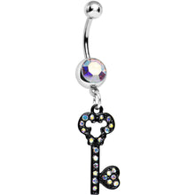 将图片加载到图库查看器，Aurora Gem Eternal Secret Black Key Dangle Belly Ring
