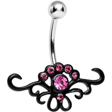 Load image into Gallery viewer, Pink Gem Sparkling Black Genesis Lace Belly Ring
