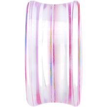 Load image into Gallery viewer, 24mm Acrylic Pink Multicolored Flower Power Saddle Plug
