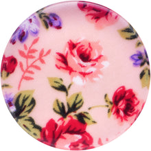 Load image into Gallery viewer, 32mm Acrylic Pink Grandma's Wallpaper Flowered Saddle Plug
