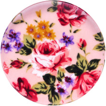 将图片加载到图库查看器，48mm Acrylic Pink Grandma's Wallpaper Flowered Saddle Plug
