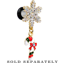 Load image into Gallery viewer, 2G Snowflake and Candy Cane Christmas Single Flare Dangle Plug
