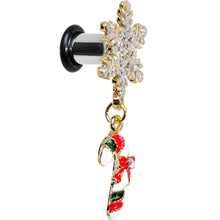 Load image into Gallery viewer, 2G Snowflake and Candy Cane Christmas Single Flare Dangle Plug
