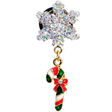 Load image into Gallery viewer, 0G Snowflake and Candy Cane Christmas Single Flare Dangle Plug Set
