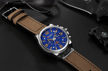 Load image into Gallery viewer, Retro  Waterproof Watch With Chronometers Steel Case And Leather Belts Unique Design Excellent Look Perfect Gift For Your Man
