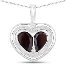 Load image into Gallery viewer, 2.66 Carat Genuine Garnet and White Topaz .925 Sterling Silver Pendant
