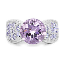 Load image into Gallery viewer, 4.07 Carat Genuine Amethyst &amp; Tanzanite .925 Sterling Silver Ring
