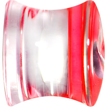 Load image into Gallery viewer, 00G Clear Red Acrylic Adoring Heart Saddle Plug
