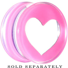 Load image into Gallery viewer, 20mm Clear Pink Acrylic Adoring Heart Saddle Plug
