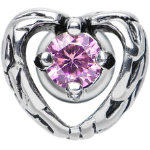 Load image into Gallery viewer, Pink Gem Stainless Steel Have a Heart Cheater Plug
