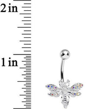 Load image into Gallery viewer, Aurora Gem Flashy Flying Dragonfly Belly Ring
