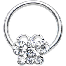 Load image into Gallery viewer, 14G 7/16 Clear Gem Brilliant Butterfly BCR Captive Ring
