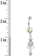 Load image into Gallery viewer, Aurora Gem Sparkling Fleur De Lock Dangle Belly Ring
