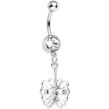 Load image into Gallery viewer, Clear Gem Fancy Blossoming Butterfly Dangle Belly Ring
