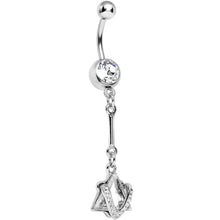Load image into Gallery viewer, Clear Cubic Zirconia Glamorous Pyramid Dangle Belly Ring
