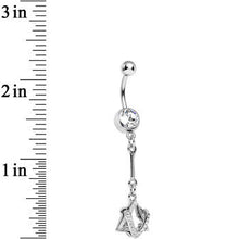 Load image into Gallery viewer, Clear Cubic Zirconia Glamorous Pyramid Dangle Belly Ring
